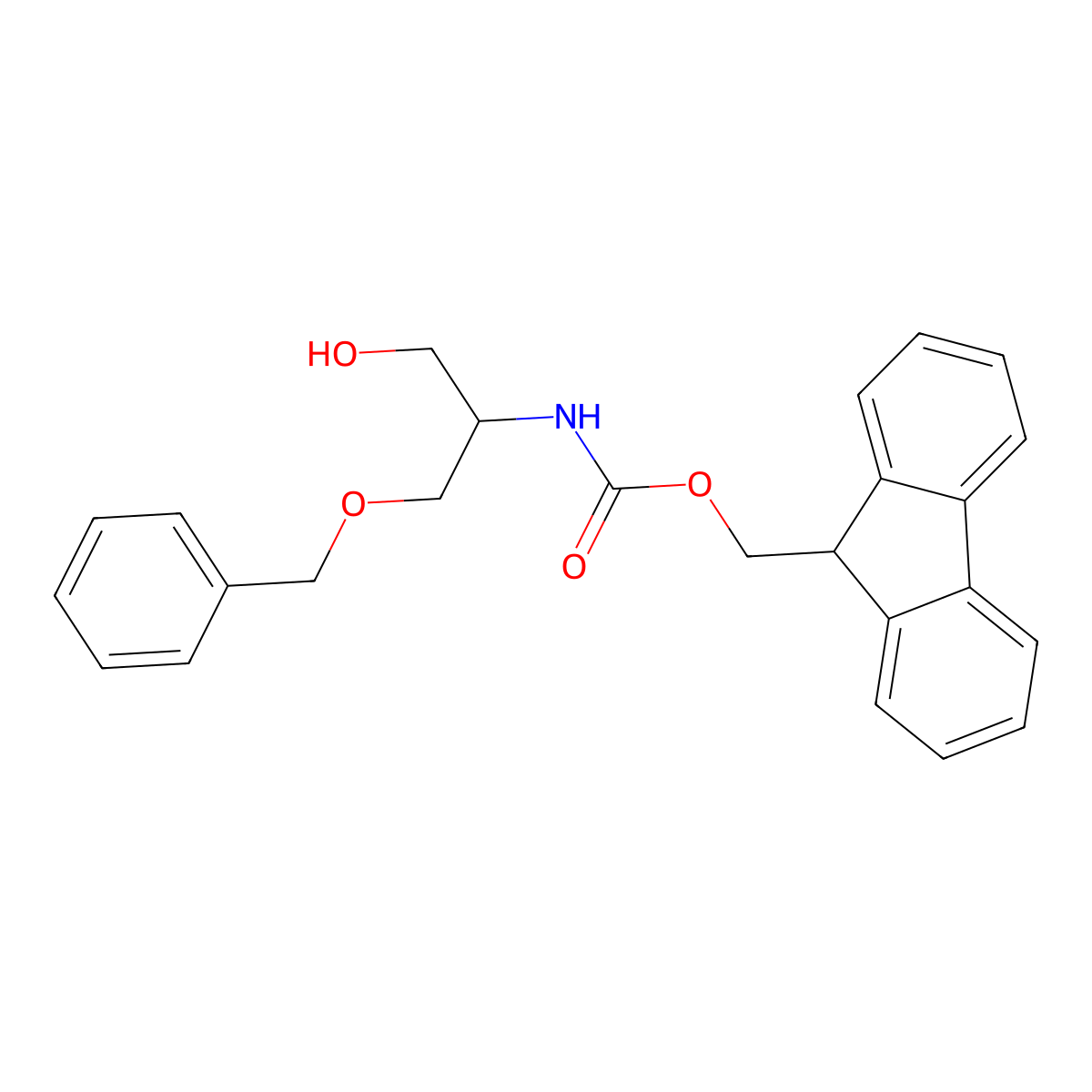 (9H-fluoren-9-yl)methyl N-[(2S)-1-(benzyloxy)-3-hydroxypropan-2-yl]carbamate molecular structure, CAS 1189357-54-7