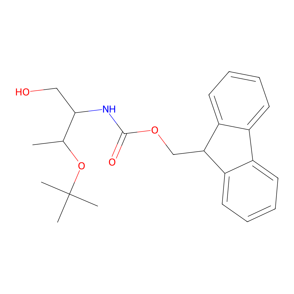 (9H-fluoren-9-yl)methyl ((2S,3S)-3-(tert-butoxy)-1-hydroxybutan-2-yl)carbamate molecular structure, CAS 1189357-56-9