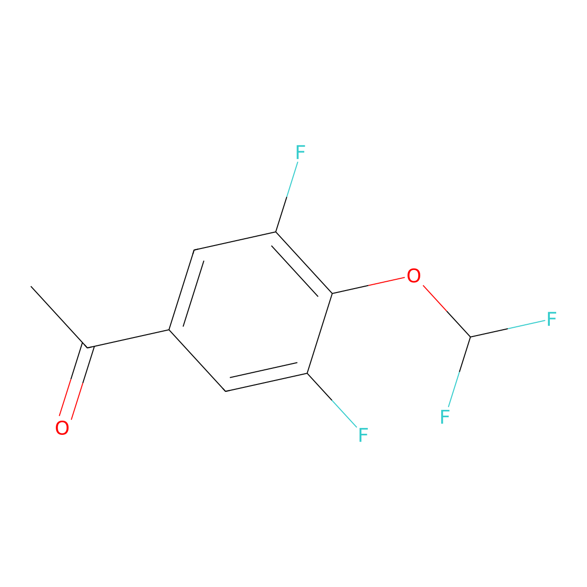 1-[4-(Difluoromethoxy)-3,5-difluorophenyl]ethanone molecular structure, CAS 1189359-40-7