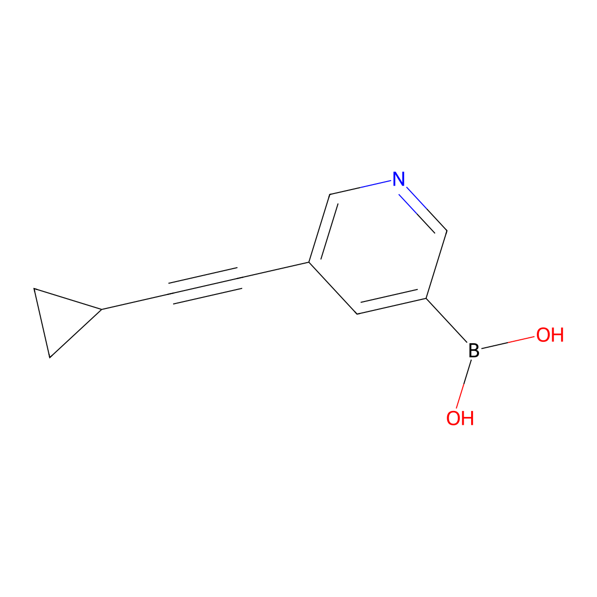 (5-(Cyclopropylethynyl)pyridin-3-yl)boronic acid molecular structure, CAS 1189372-89-1