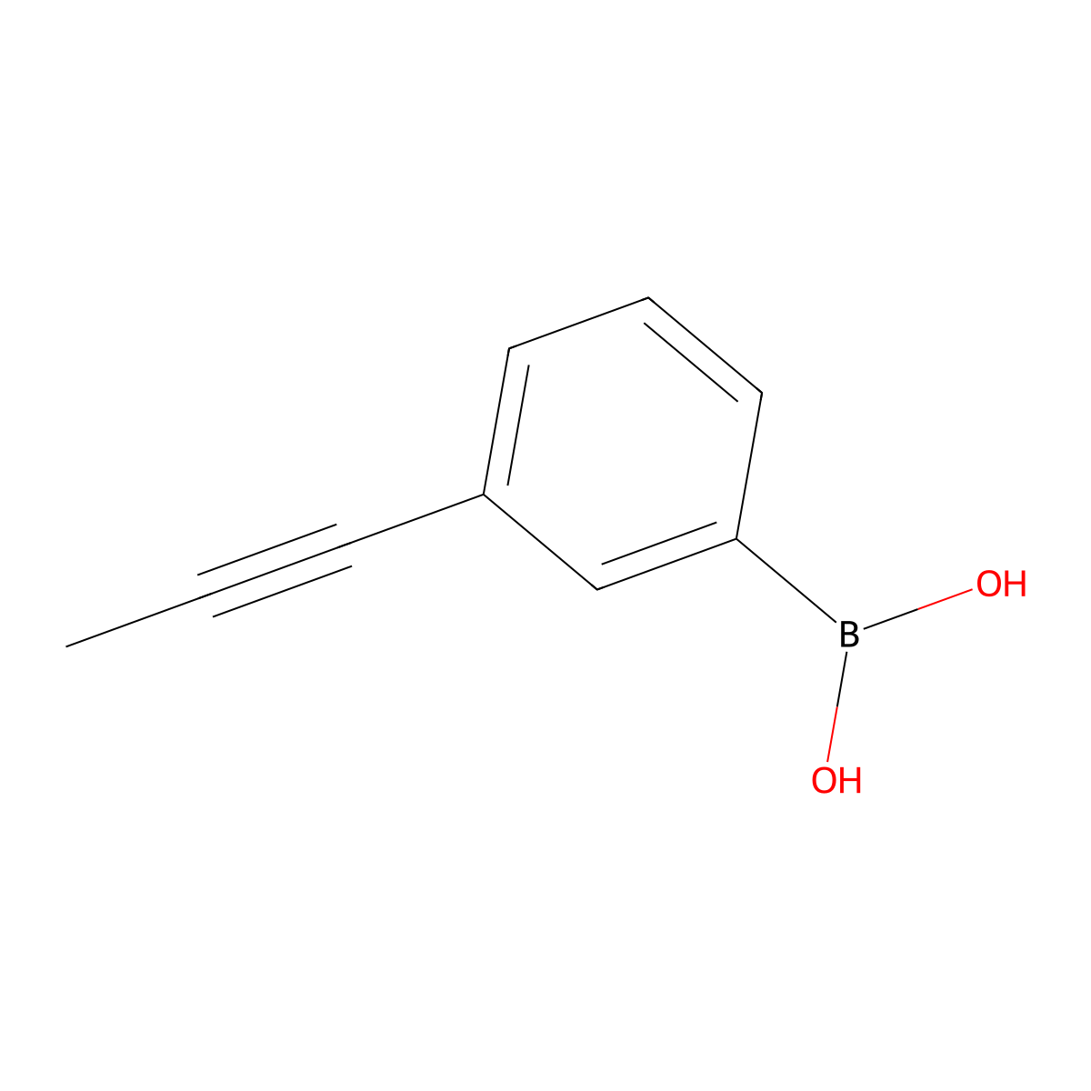 (3-(Prop-1-yn-1-yl)phenyl)boronic acid molecular structure, CAS 1189373-19-0
