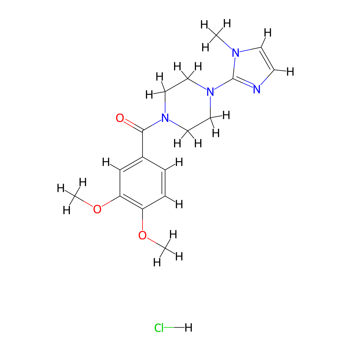 (3,4-dimethoxyphenyl)(4-(1-methyl-1H-imidazol-2-yl)piperazin-1-yl)methanone hydrochloride molecular structure, CAS 1189374-81-9