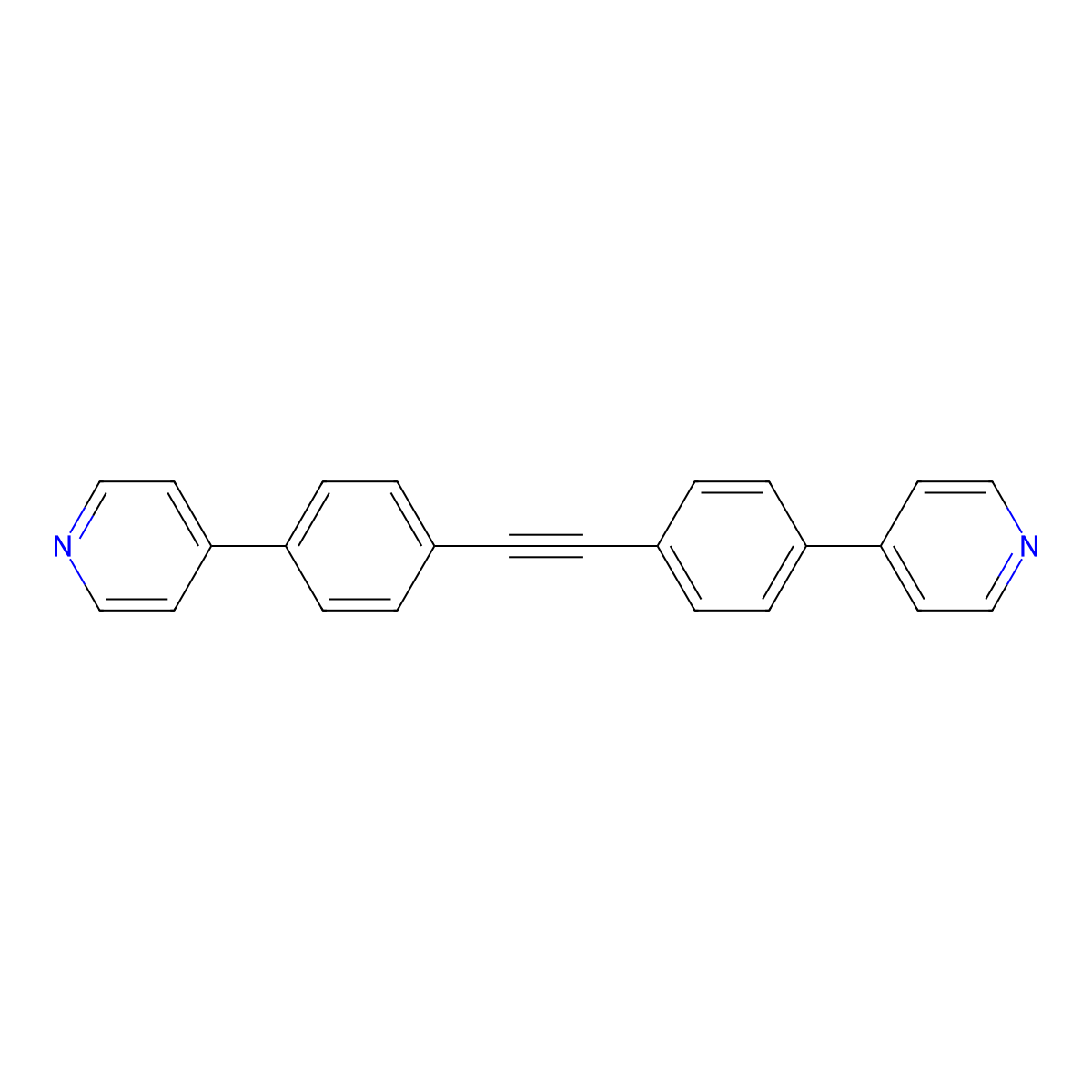 1,2-Bis(4-(pyridin-4-yl)phenyl)ethyne molecular structure, CAS 1189377-77-2