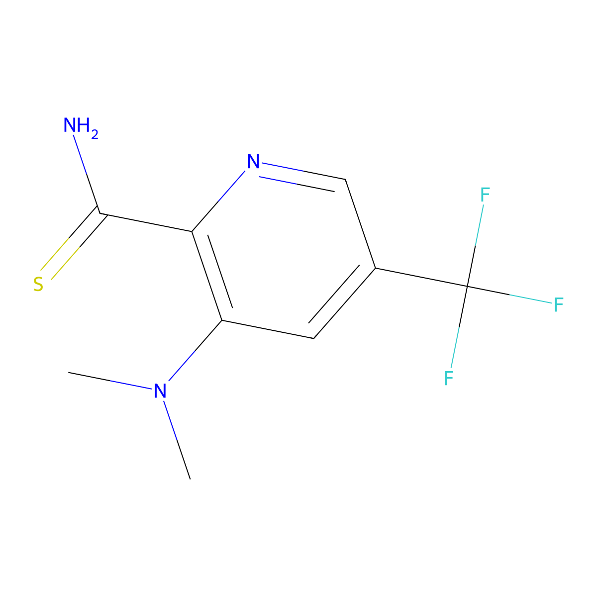 3-(Dimethylamino)-5-(trifluoromethyl)pyridine-2-carbothioamide molecular structure, CAS 1189378-62-8