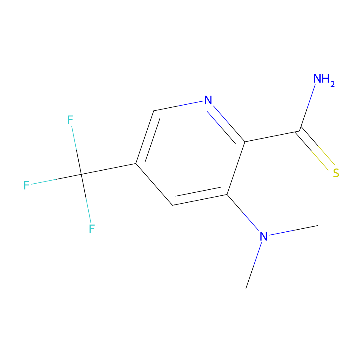 3-(Dimethylamino)-5-(trifluoromethyl)pyridine-2-carbothioamide molecular structure, CAS 1189378-62-8