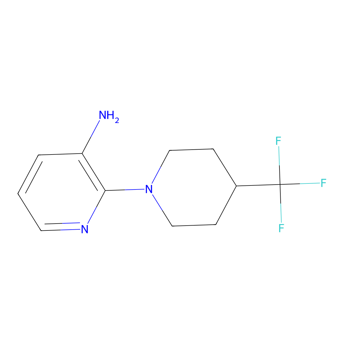 2-(4-(Trifluoromethyl)piperidin-1-yl)pyridin-3-amine molecular structure, CAS 1189378-77-5