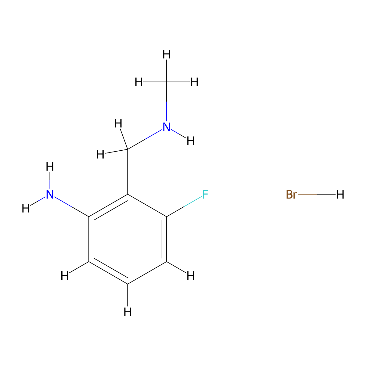 3-Fluoro-2-[(methylamino)methyl]aniline hydrobromide molecular structure, CAS 1189379-03-0