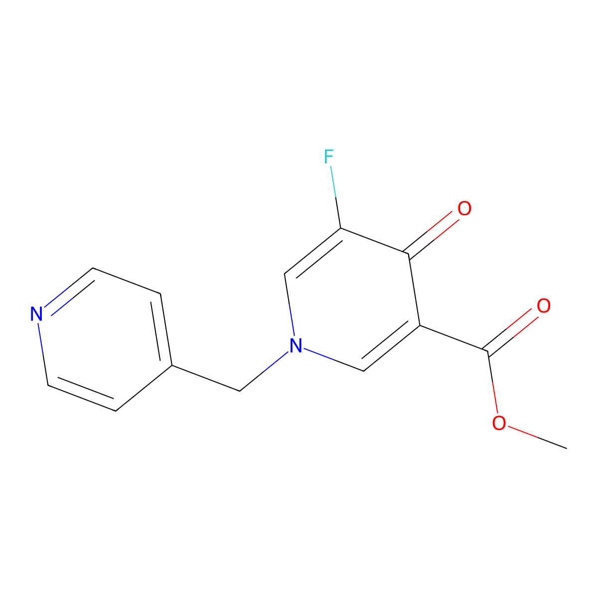 Methyl 5-fluoro-4-oxo-1-(pyridin-4-ylmethyl)pyridine-3-carboxylate molecular structure, CAS 1189379-10-9