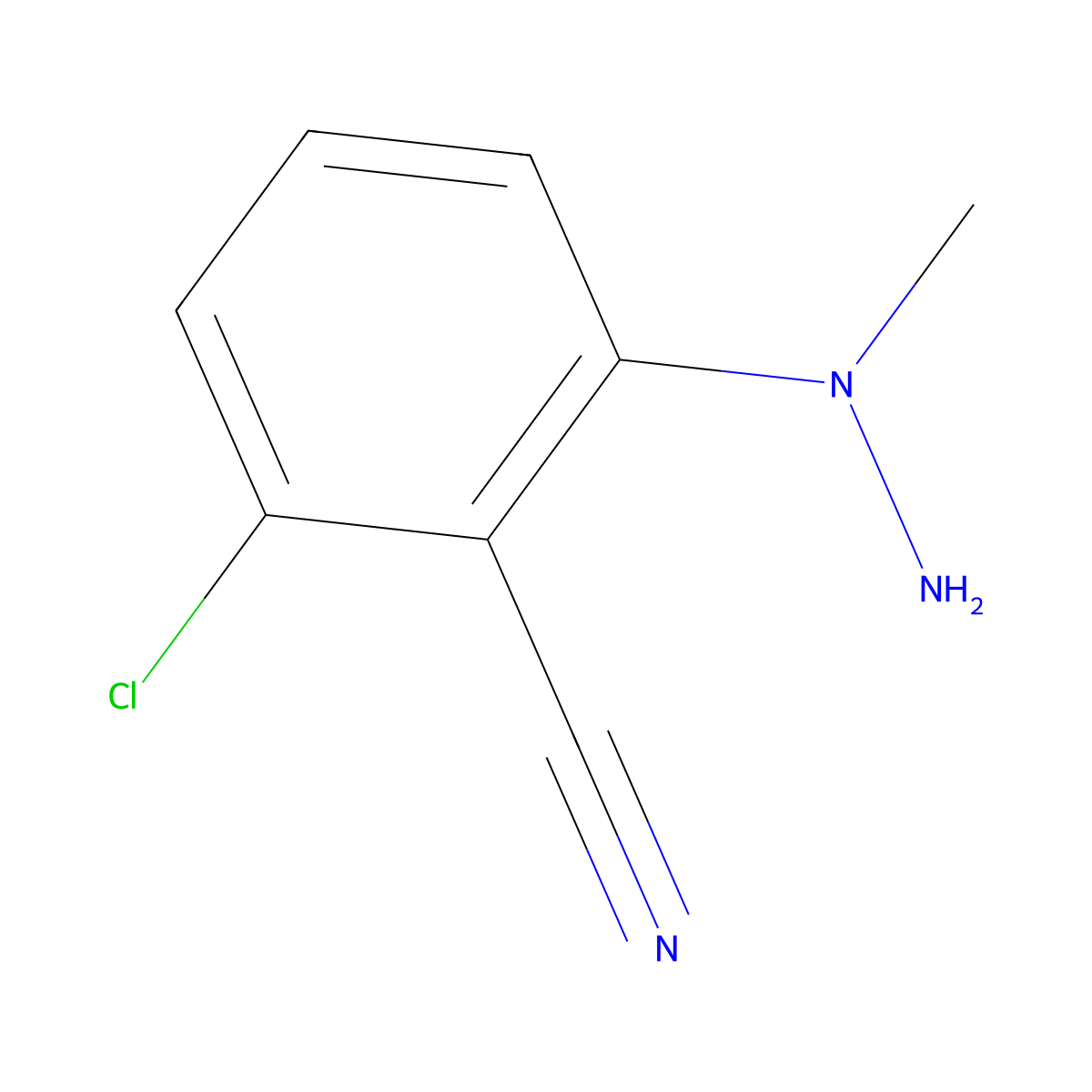 2-Chloro-6-(1-methylhydrazinyl)benzonitrile molecular structure, CAS 1189379-27-8