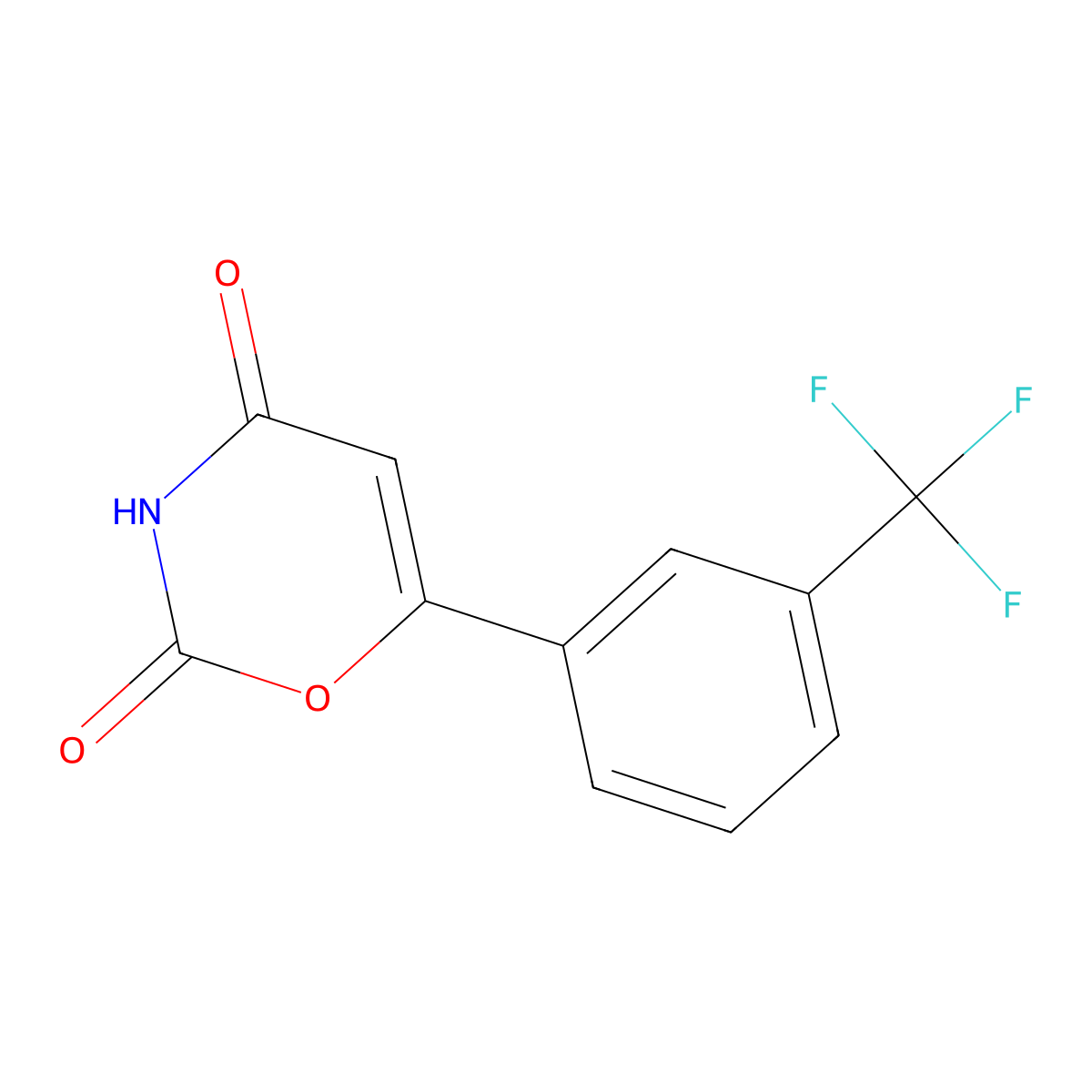 6-[3-(trifluoromethyl)phenyl]-2H-1,3-oxazine-2,4(3H)-dione molecular structure, CAS 1189379-45-0