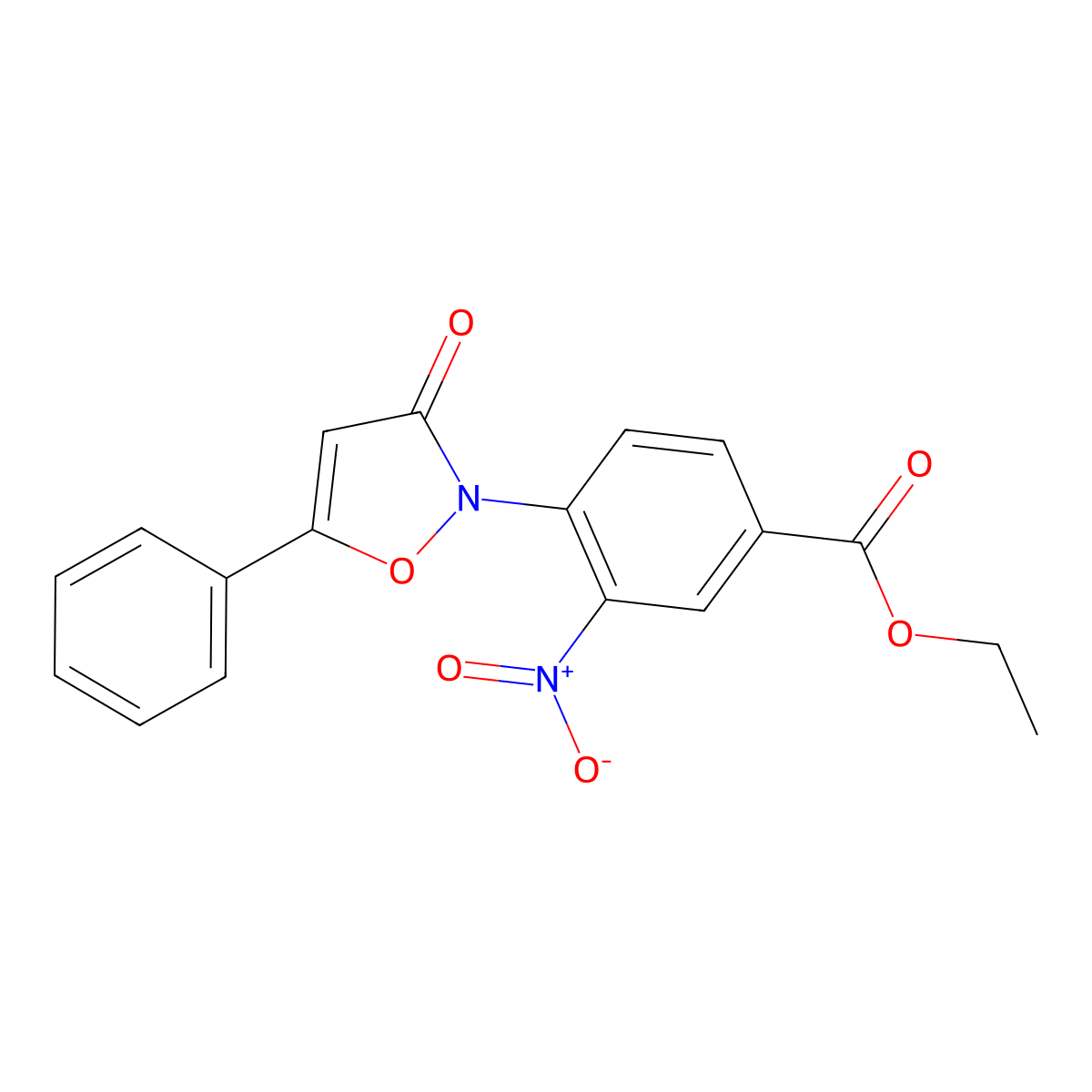 Ethyl 3-nitro-4-(3-oxo-5-phenylisoxazol-2(3H)-yl)benzoate molecular structure, CAS 118938-24-2