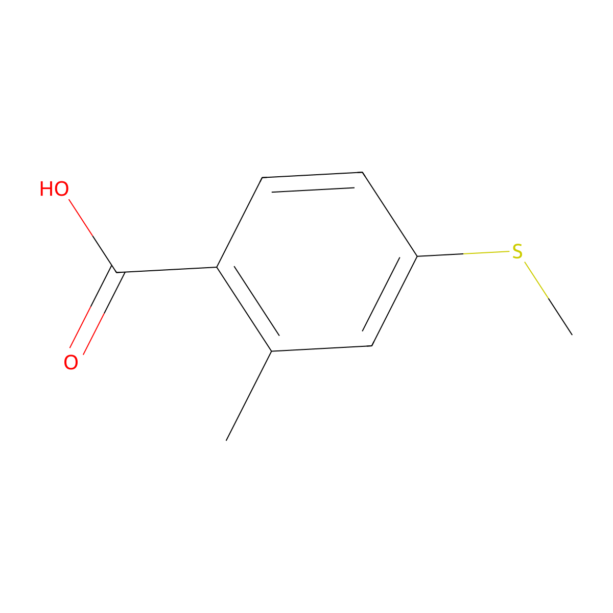 2-Methyl-4-(methylthio)benzoic acid molecular structure, CAS 118939-08-5