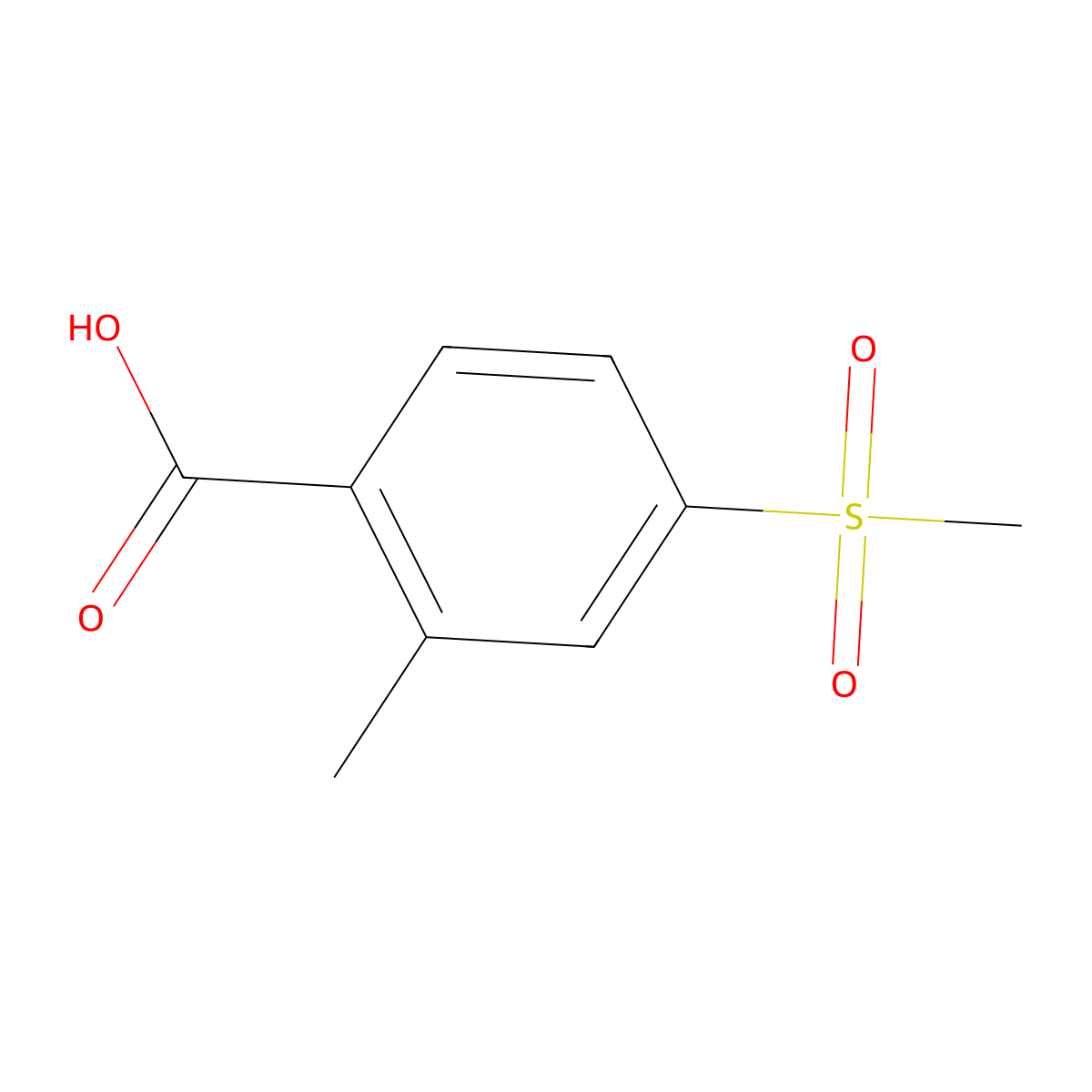 2-Methyl-4-(methylsulfonyl)benzoic acid molecular structure, CAS 118939-09-6