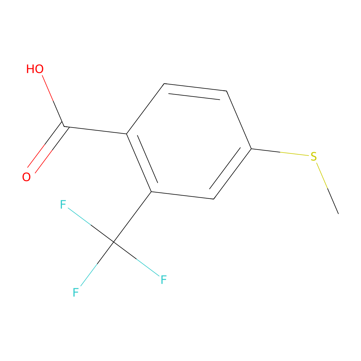 4-(Methylthio)-2-(trifluoromethyl)benzoic acid molecular structure, CAS 118939-16-5