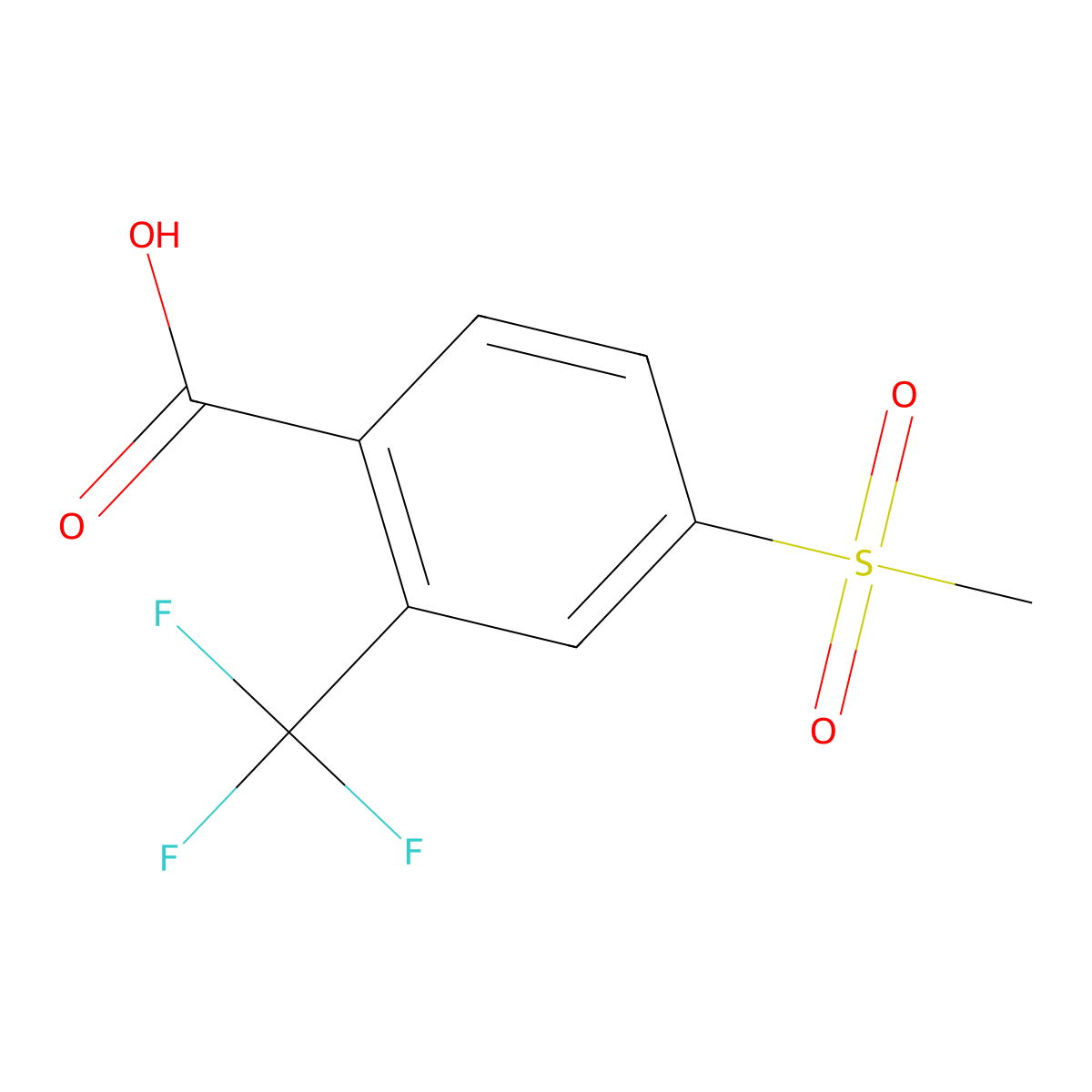 4-Methanesulfonyl-2-(trifluoromethyl)benzoic acid molecular structure, CAS 118939-17-6