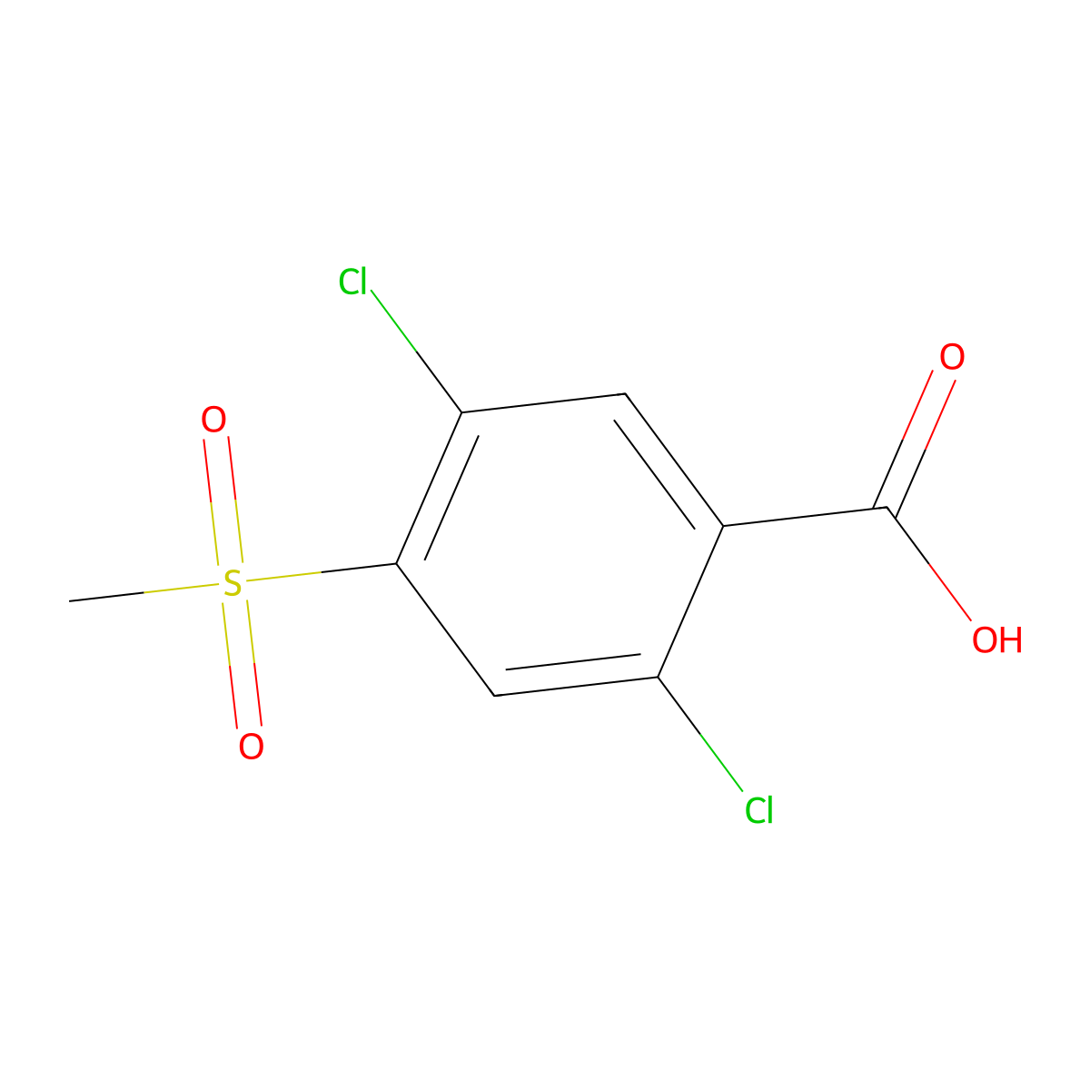 2,5-Dichloro-4-(methylsulfonyl)benzoic acid molecular structure, CAS 118939-22-3
