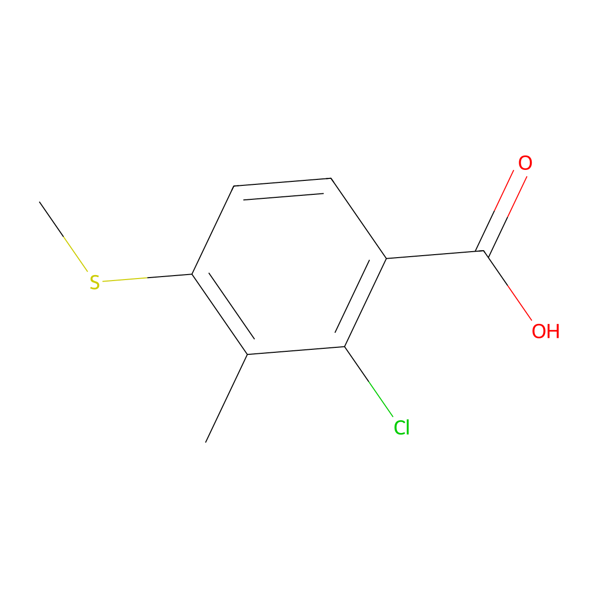 2-Chloro-3-methyl-4-(methylthio)benzoic acid molecular structure, CAS 118939-23-4
