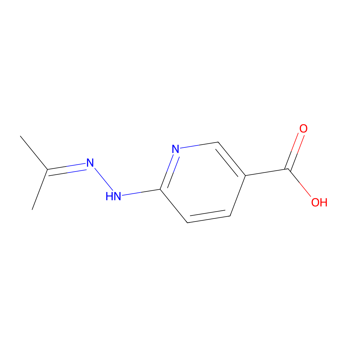 6-(N'-isopropylidene-hydrazino)-nicotinic acid molecular structure, CAS 1189417-60-4
