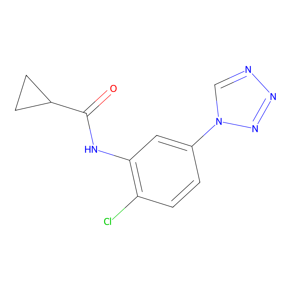N-[2-chloro-5-(1H-tetrazol-1-yl)phenyl]cyclopropanecarboxamide molecular structure, CAS 1189418-41-4