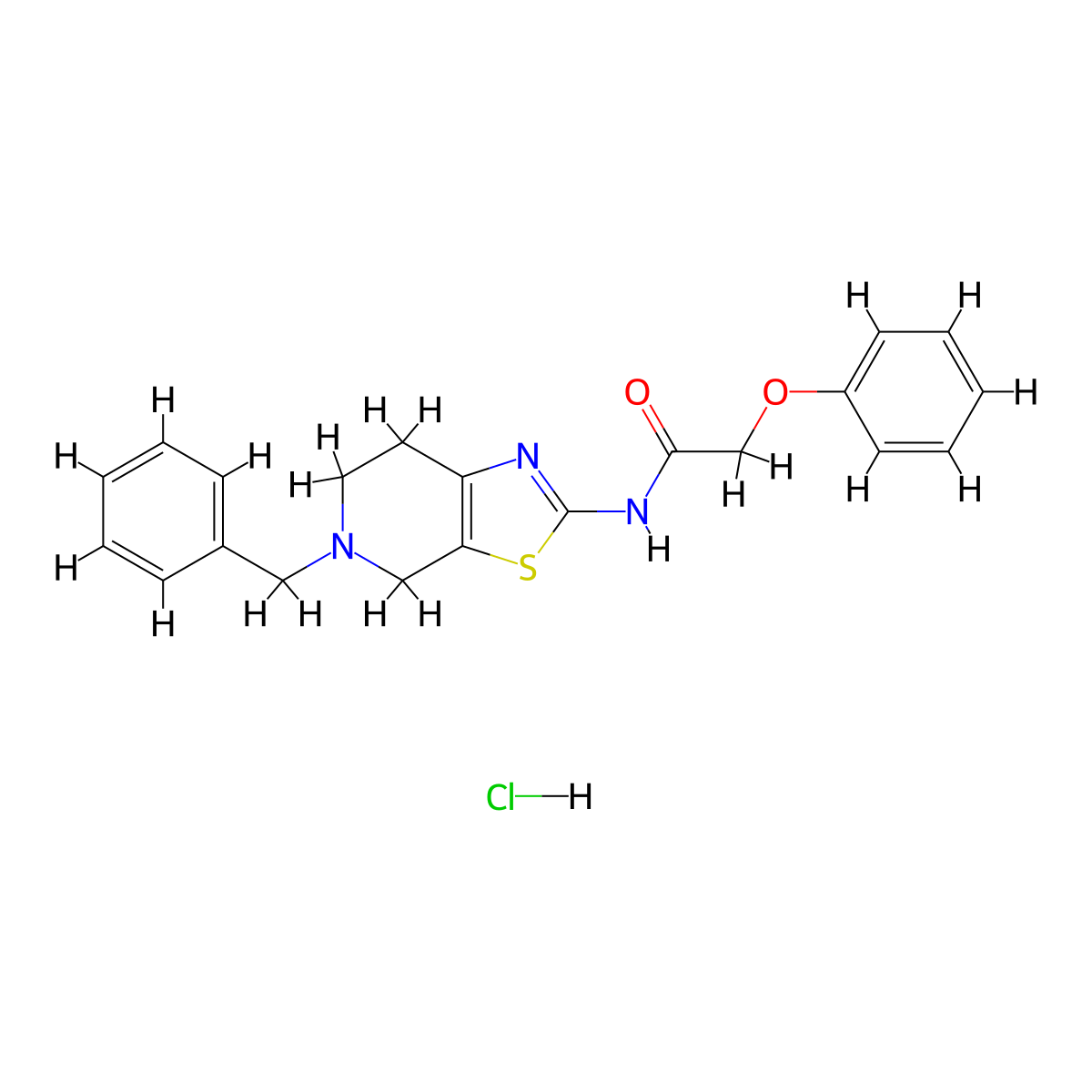 N-(5-benzyl-4,5,6,7-tetrahydrothiazolo[5,4-c]pyridin-2-yl)-2-phenoxyacetamide hydrochloride molecular structure, CAS 1189418-50-5