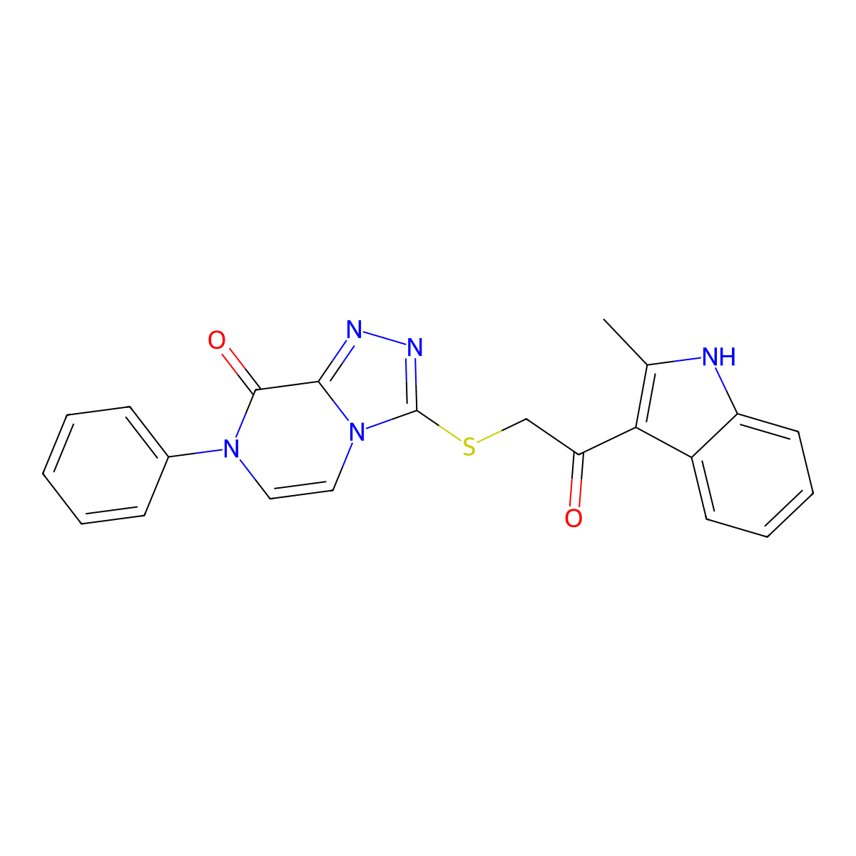 3-((2-(2-methyl-1H-indol-3-yl)-2-oxoethyl)thio)-7-phenyl-[1,2,4]triazolo[4,3-a]pyrazin-8(7H)-one molecular structure, CAS 1189419-55-3