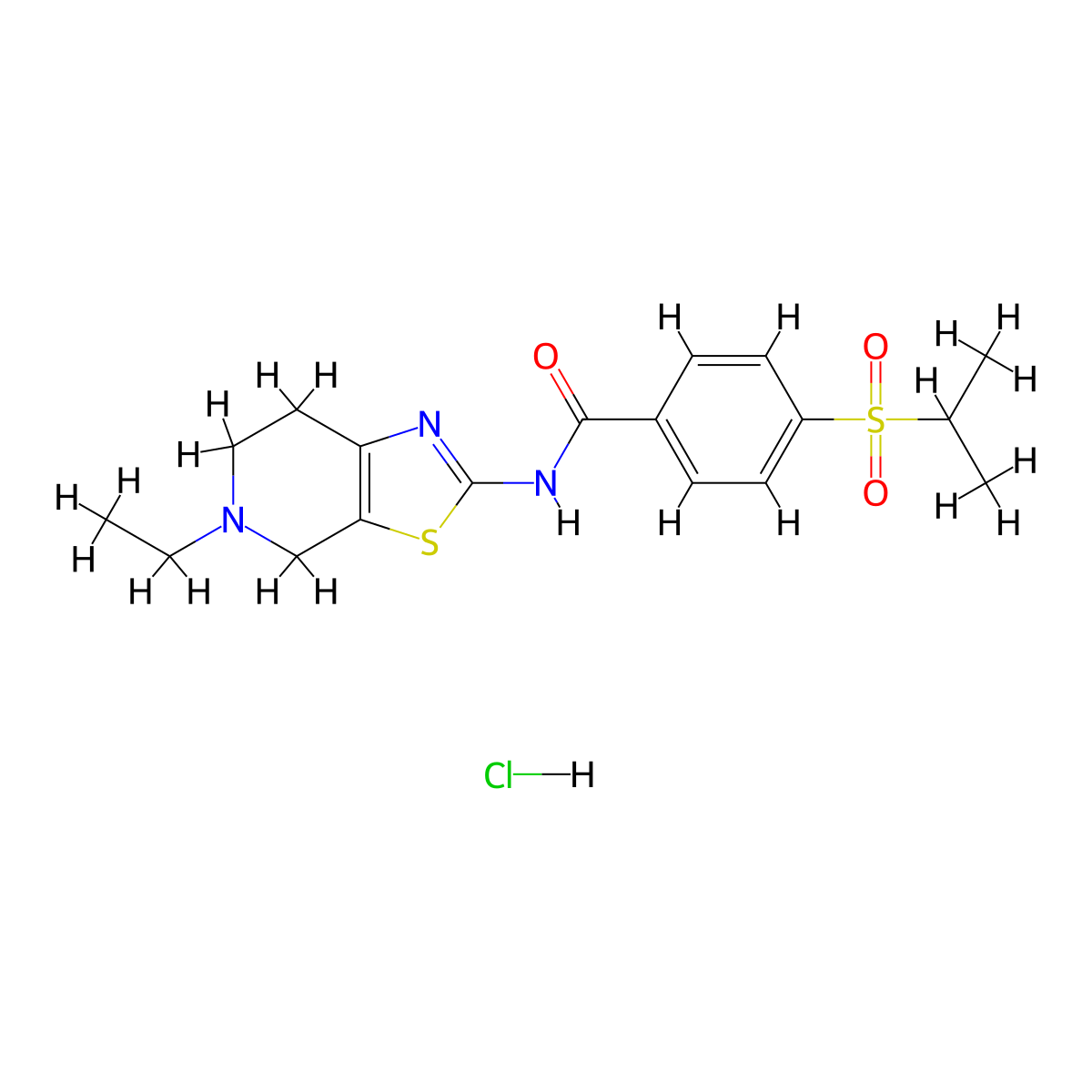 N-(5-ethyl-4,5,6,7-tetrahydrothiazolo[5,4-c]pyridin-2-yl)-4-(isopropylsulfonyl)benzamide hydrochloride molecular structure, CAS 1189421-02-0