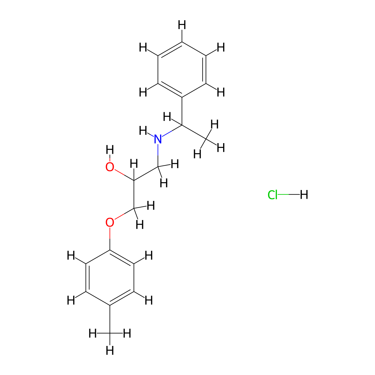 1-(4-Methylphenoxy)-3-[(1-phenylethyl)amino]propan-2-OL hydrochloride molecular structure, CAS 1189421-22-4