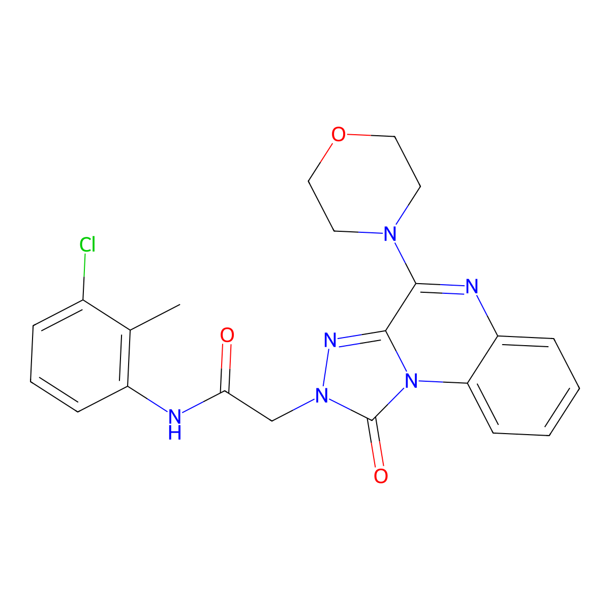 N-(3-chloro-2-methylphenyl)-2-(4-morpholino-1-oxo-[1,2,4]triazolo[4,3-a]quinoxalin-2(1H)-yl)acetamide molecular structure, CAS 1189423-21-9
