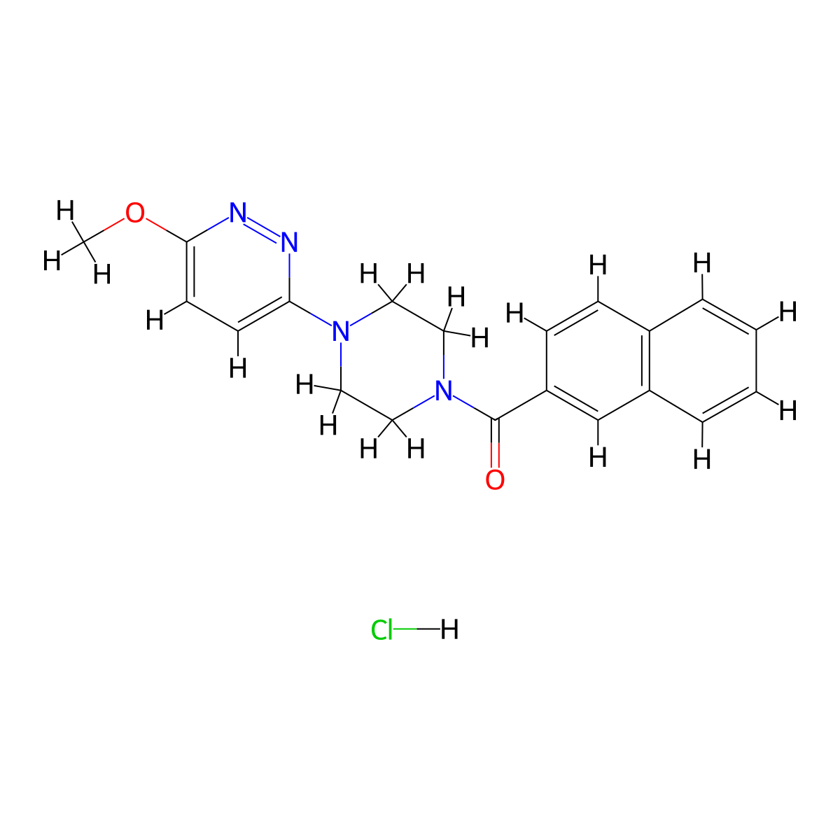 (4-(6-Methoxypyridazin-3-yl)piperazin-1-yl)(naphthalen-2-yl)methanone hydrochloride molecular structure, CAS 1189424-93-8