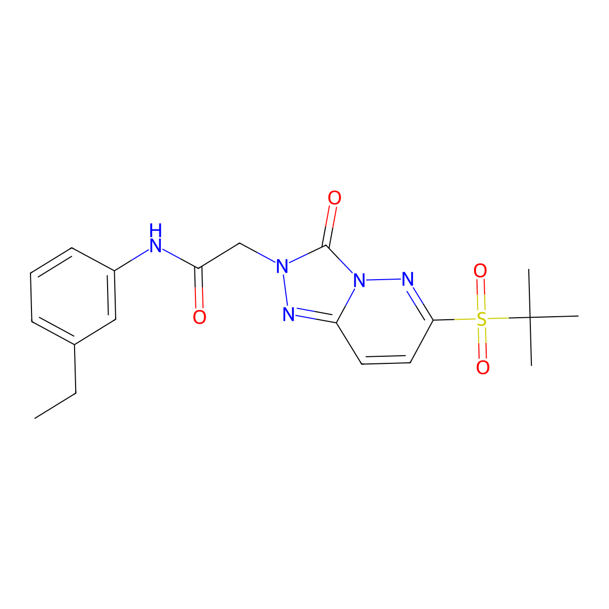 N-(3-ethylphenyl)-2-[6-(2-methylpropane-2-sulfonyl)-3-oxo-2H,3H-[1,2,4]triazolo[4,3-b]pyridazin-2-yl]acetamide molecular structure, CAS 1189425-17-9