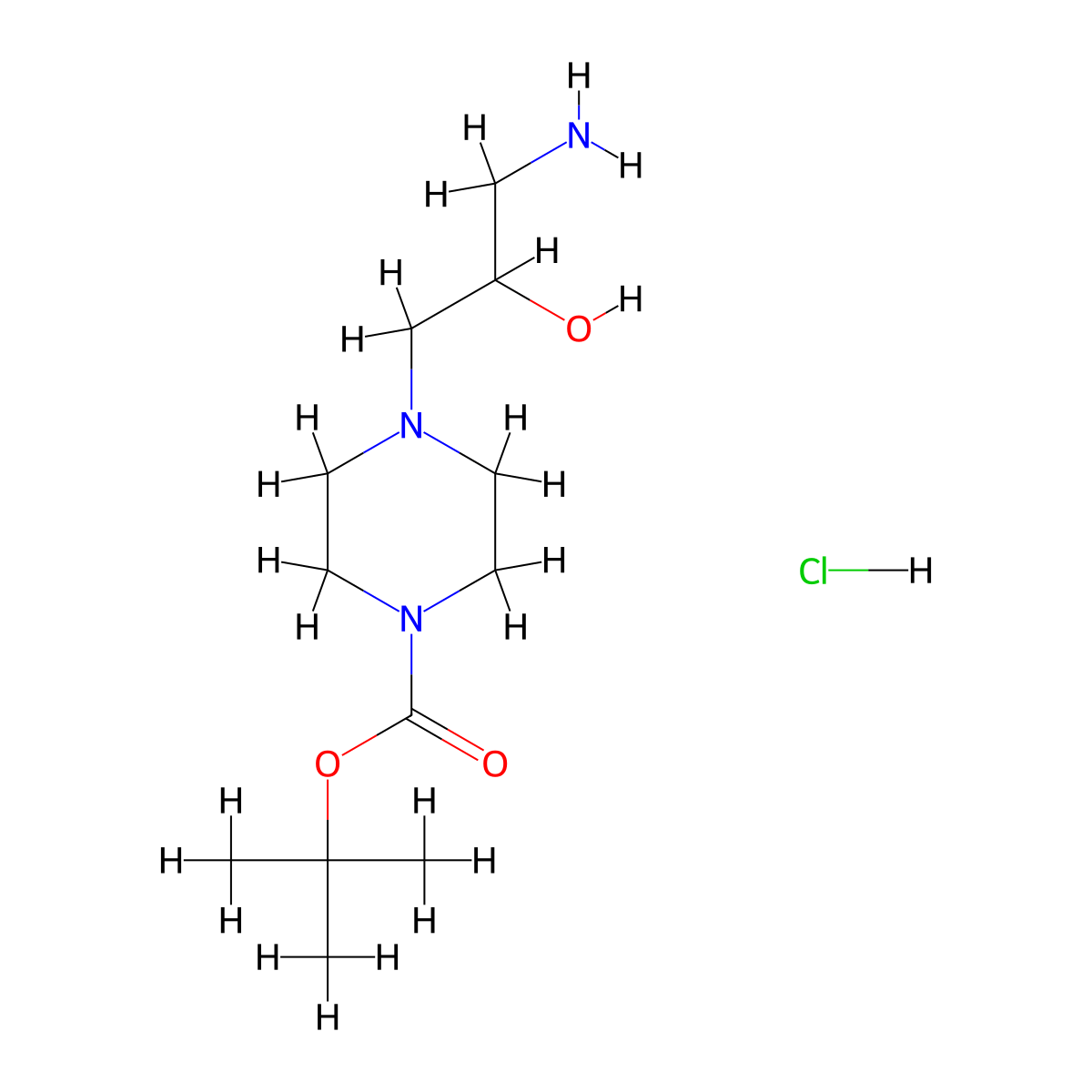 4-(3-Amino-2-hydroxypropyl)-1-piperazinecarboxylic acid 1,1-dimethylethyl ester hydrochloride (1:1) molecular structure, CAS 1189425-54-4