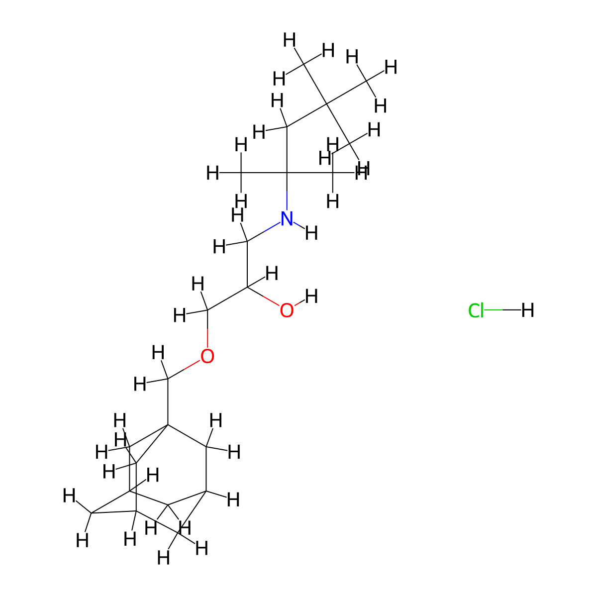{3-[(Adamantan-1-yl)methoxy]-2-hydroxypropyl}(2,4,4-trimethylpentan-2-yl)amine hydrochloride molecular structure, CAS 1189425-67-9