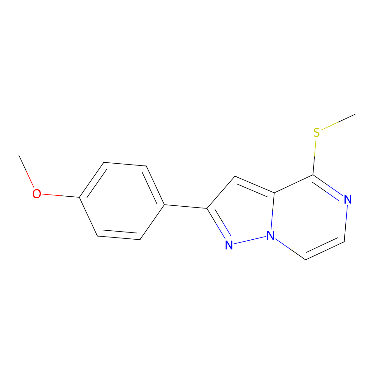 2-(4-Methoxyphenyl)-4-(methylthio)pyrazolo[1,5-a]pyrazine molecular structure, CAS 1189428-07-6