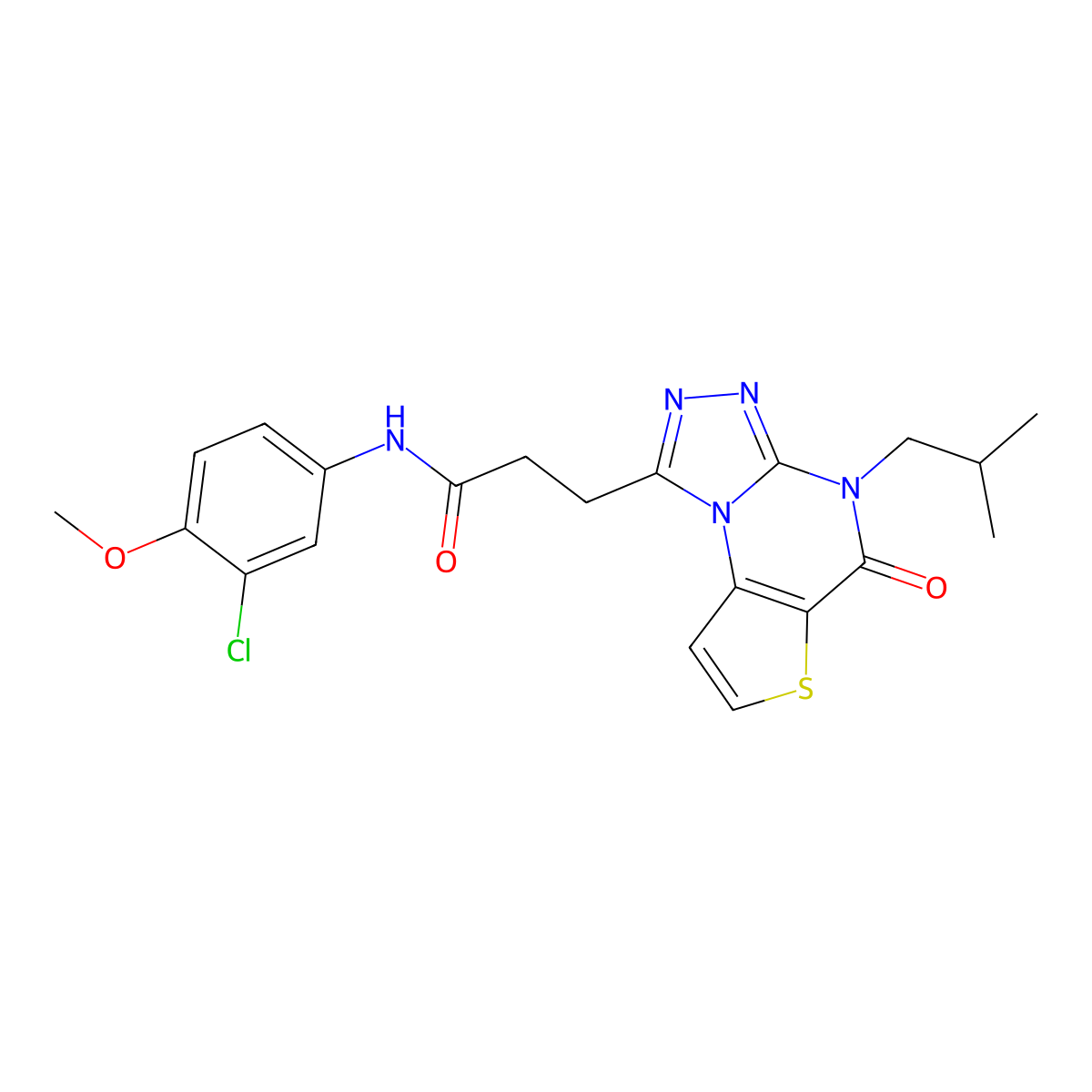 N-(3-chloro-4-methoxyphenyl)-3-(4-isobutyl-5-oxo-4,5-dihydrothieno[2,3-e][1,2,4]triazolo[4,3-a]pyrimidin-1-yl)propanamide molecular structure, CAS 1189428-35-0