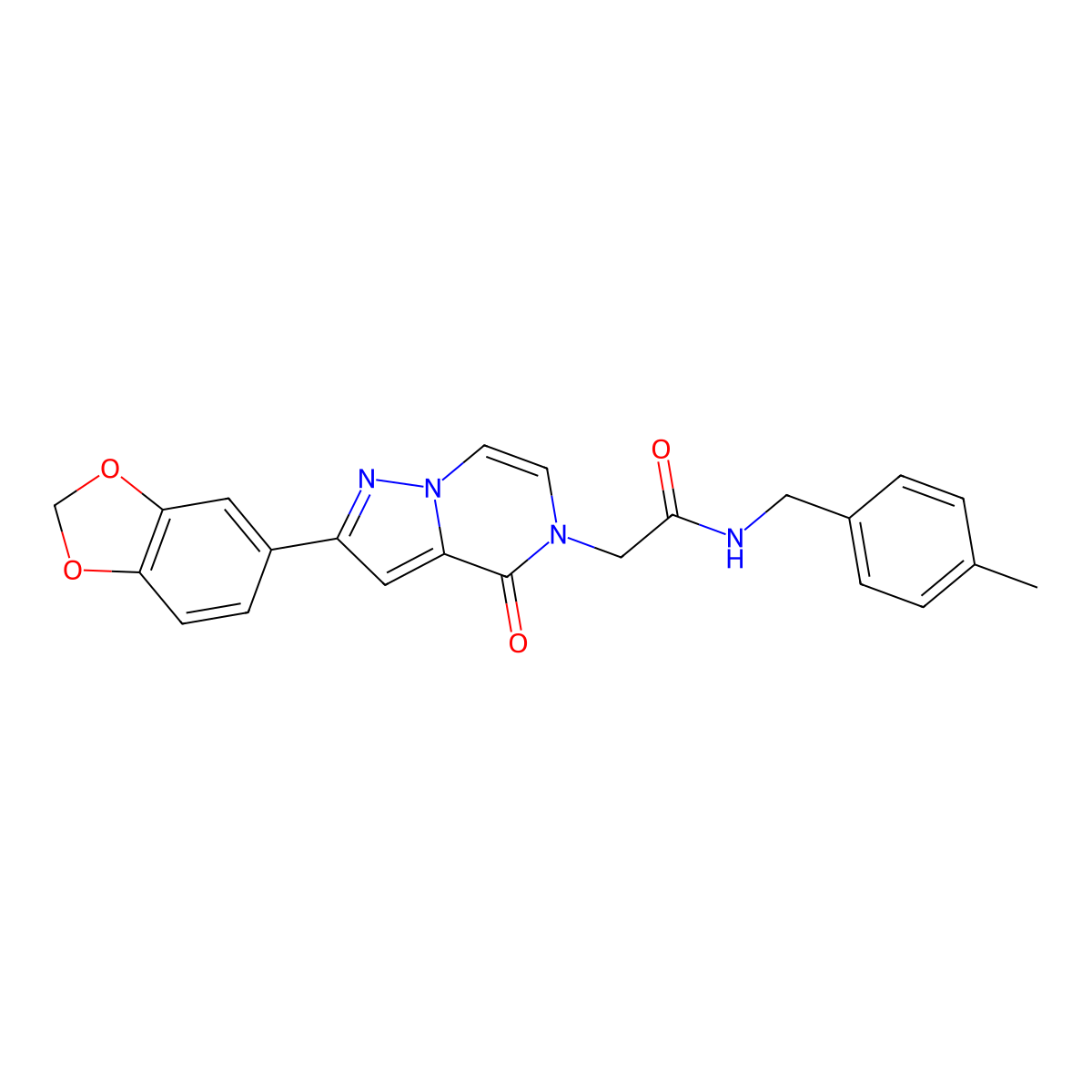 2-[2-(1,3-benzodioxol-5-yl)-4-oxopyrazolo[1,5-a]pyrazin-5(4H)-yl]-N-(4-methylbenzyl)acetamide molecular structure, CAS 1189429-73-9