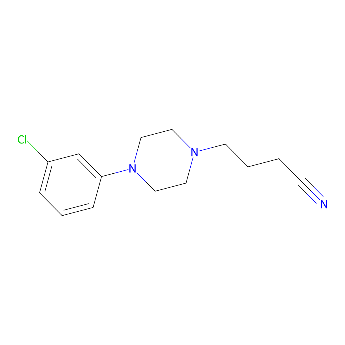 4-[4-(3-Chlorophenyl)piperazin-1-yl]butanenitrile molecular structure, CAS 118943-71-8