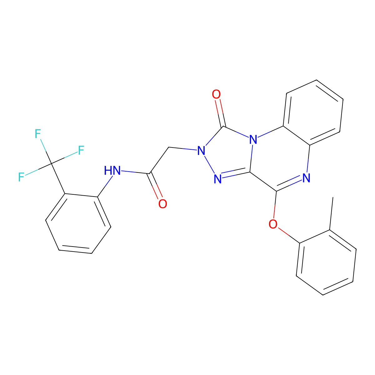 2-[4-(2-methylphenoxy)-1-oxo[1,2,4]triazolo[4,3-a]quinoxalin-2(1H)-yl]-N-[2-(trifluoromethyl)phenyl]acetamide molecular structure, CAS 1189431-57-9