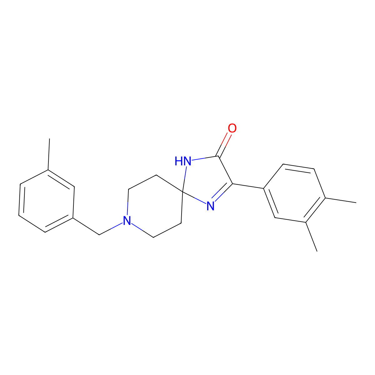 3-(3,4-Dimethylphenyl)-8-[(3-methylphenyl)methyl]-1,4,8-triazaspiro[4.5]dec-3-EN-2-one molecular structure, CAS 1189432-47-0