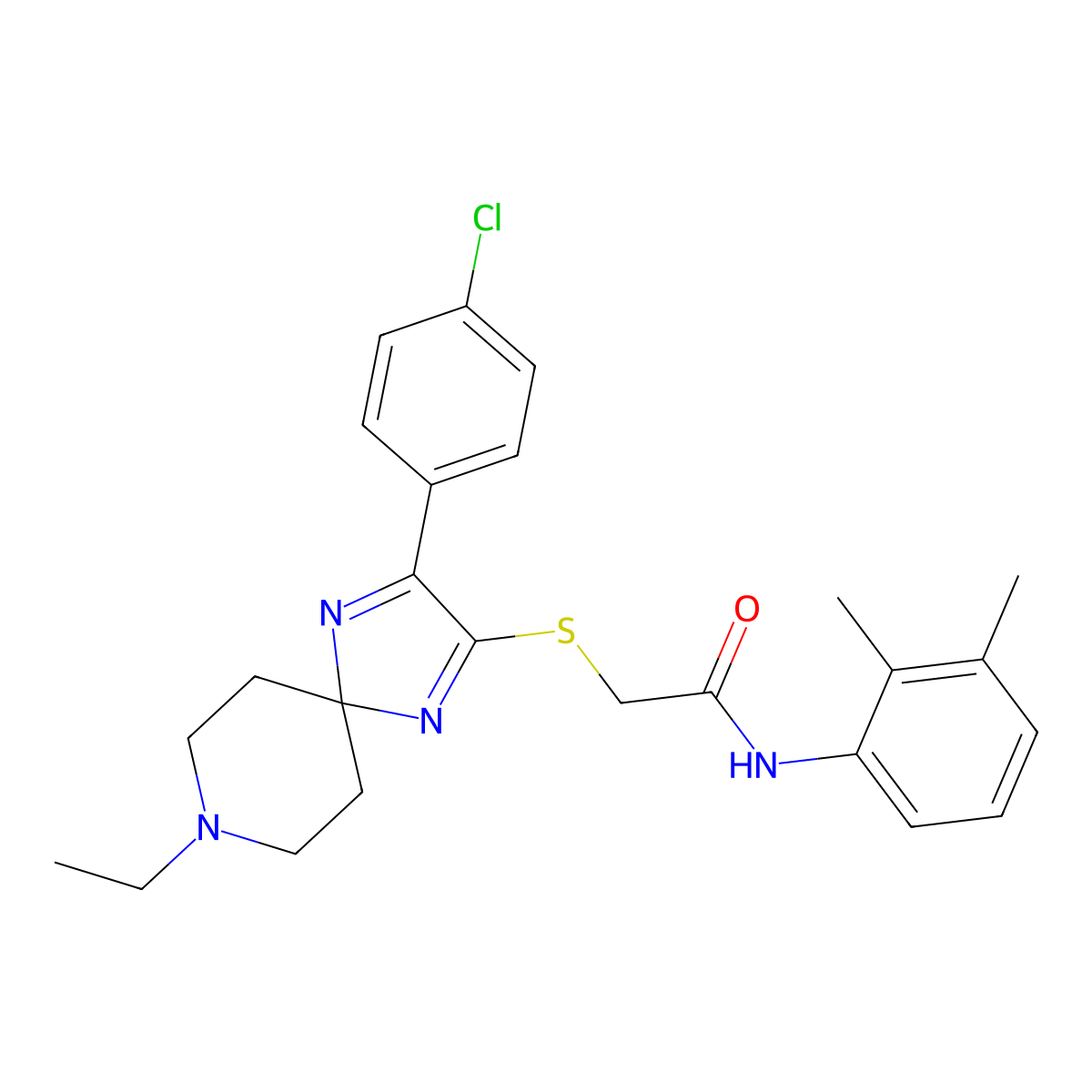 2-{[3-(4-Chlorophenyl)-8-ethyl-1,4,8-triazaspiro[4.5]deca-1,3-dien-2-YL]sulfanyl}-N-(2,3-dimethylphenyl)acetamide molecular structure, CAS 1189433-13-3
