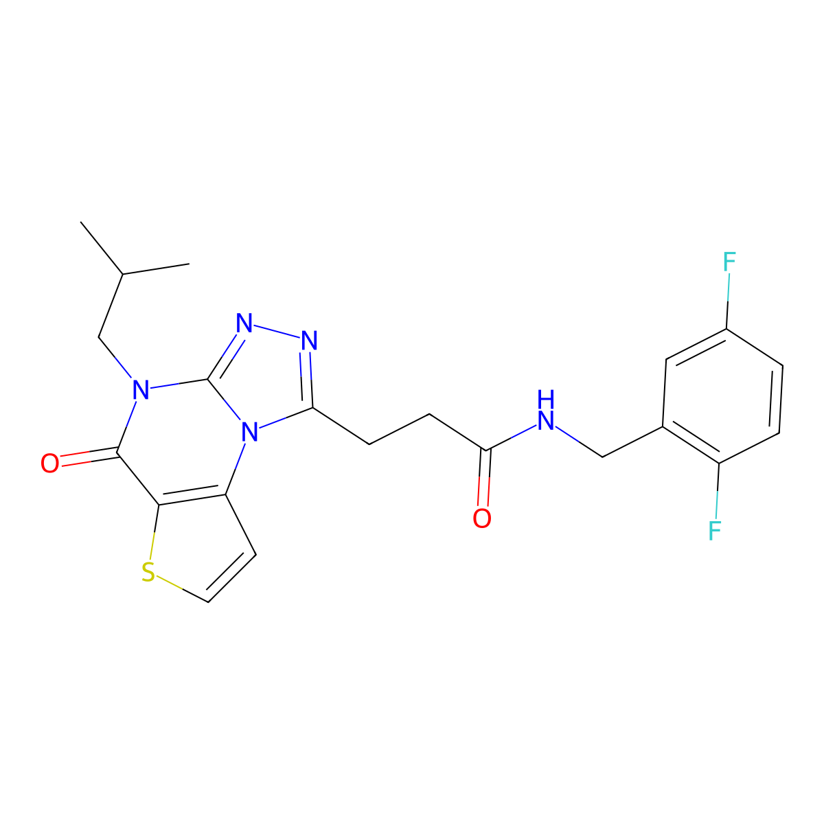 N-(2,5-difluorobenzyl)-3-(4-isobutyl-5-oxo-4,5-dihydrothieno[2,3-e][1,2,4]triazolo[4,3-a]pyrimidin-1-yl)propanamide molecular structure, CAS 1189433-53-1