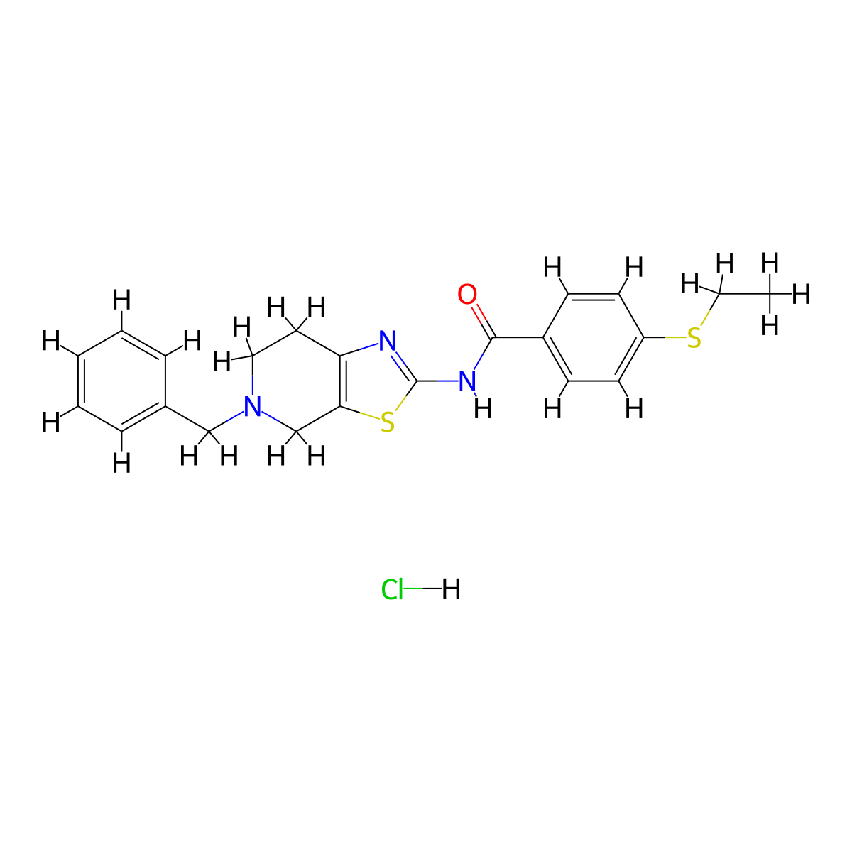 N-(5-benzyl-4,5,6,7-tetrahydrothiazolo[5,4-c]pyridin-2-yl)-4-(ethylthio)benzamide hydrochloride molecular structure, CAS 1189434-71-6