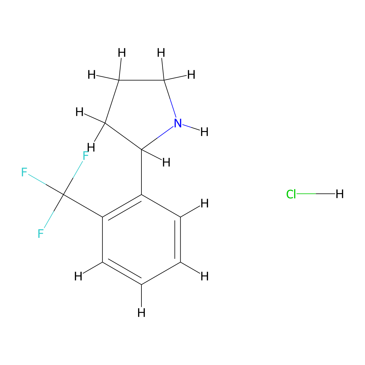 2-(2-(Trifluoromethyl)phenyl)pyrrolidine hydrochloride molecular structure, CAS 1189434-97-6