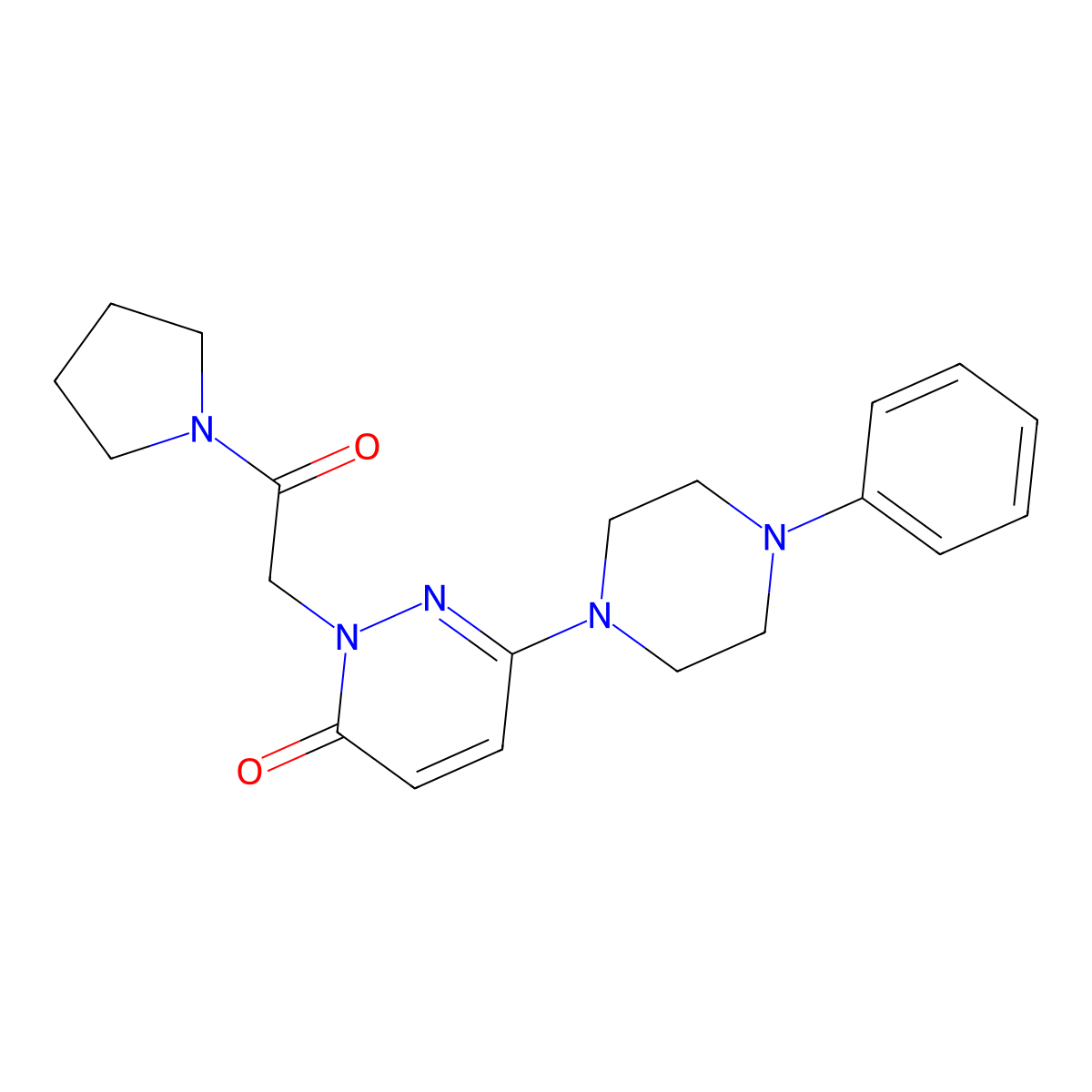 2-[2-oxo-2-(pyrrolidin-1-yl)ethyl]-6-(4-phenylpiperazin-1-yl)pyridazin-3(2H)-one molecular structure, CAS 1189435-75-3