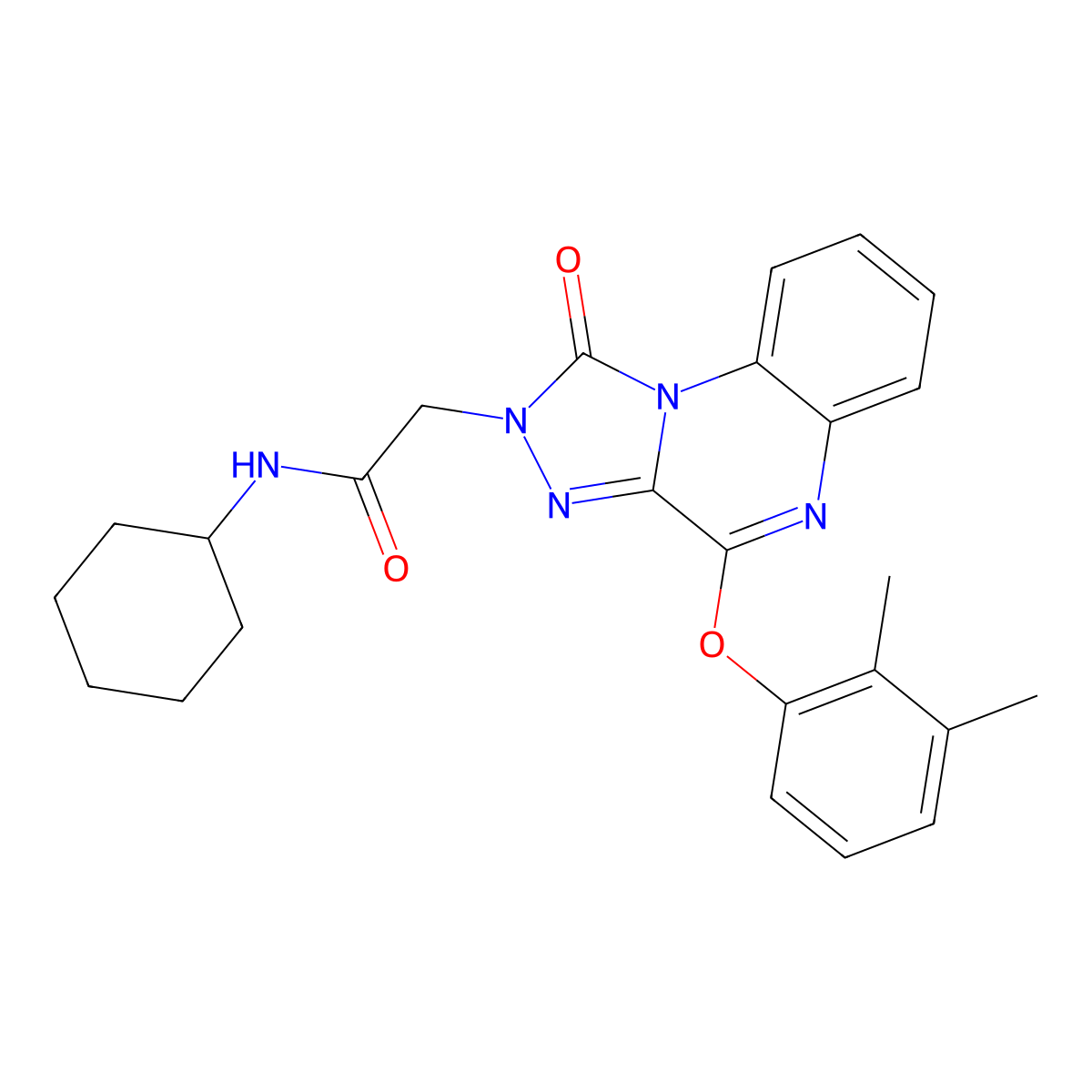 N-cyclohexyl-2-(4-(2,3-dimethylphenoxy)-1-oxo-[1,2,4]triazolo[4,3-a]quinoxalin-2(1H)-yl)acetamide molecular structure, CAS 1189435-86-6