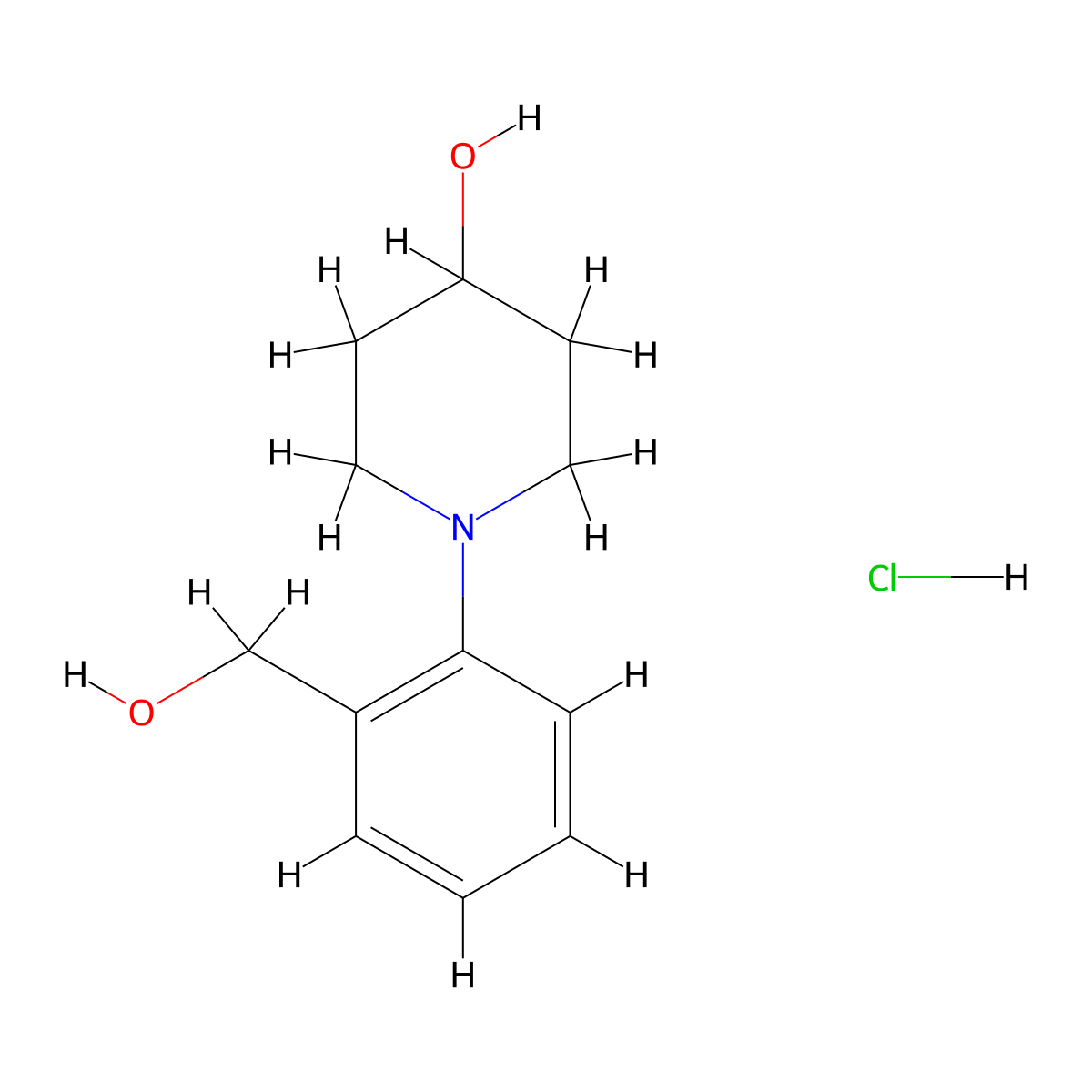 1-(2-Hydroxymethylphenyl)piperidin-4-ol hydrochloride molecular structure, CAS 1189437-95-3