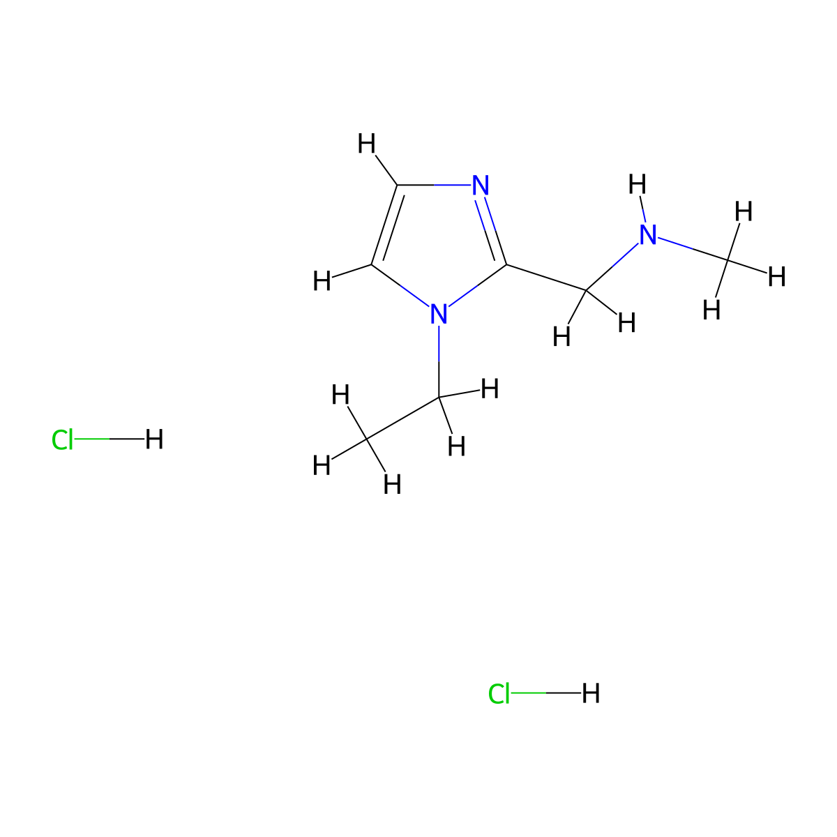 [(1-Ethyl-1H-imidazol-2-YL)methyl]methylamine dihydrochloride molecular structure, CAS 1189438-04-7
