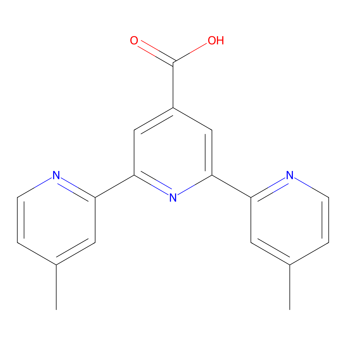 2,6-Bis(4-methylpyridin-2-yl)pyridine-4-carboxylic acid molecular structure, CAS 1189440-85-4