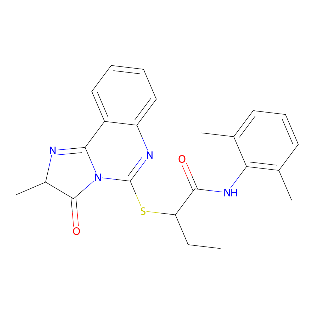 N-(2,6-dimethylphenyl)-2-((2-methyl-3-oxo-2,3-dihydroimidazo[1,2-c]quinazolin-5-yl)thio)butanamide molecular structure, CAS 1189440-88-7