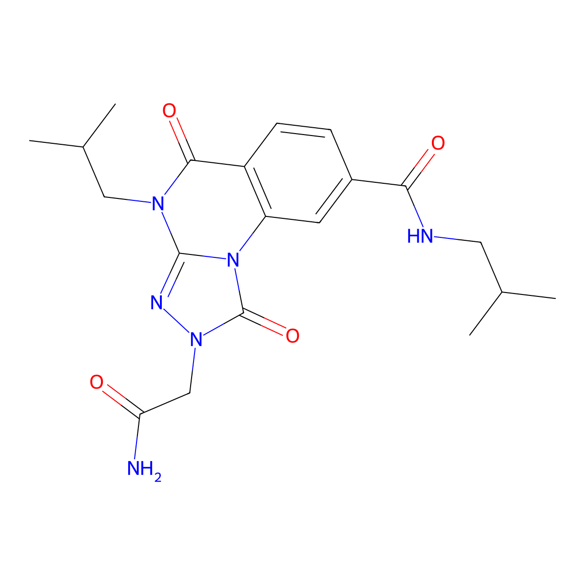 2-(2-amino-2-oxoethyl)-N,4-diisobutyl-1,5-dioxo-1,2,4,5-tetrahydro-[1,2,4]triazolo[4,3-a]quinazoline-8-carboxamide molecular structure, CAS 1189441-07-3