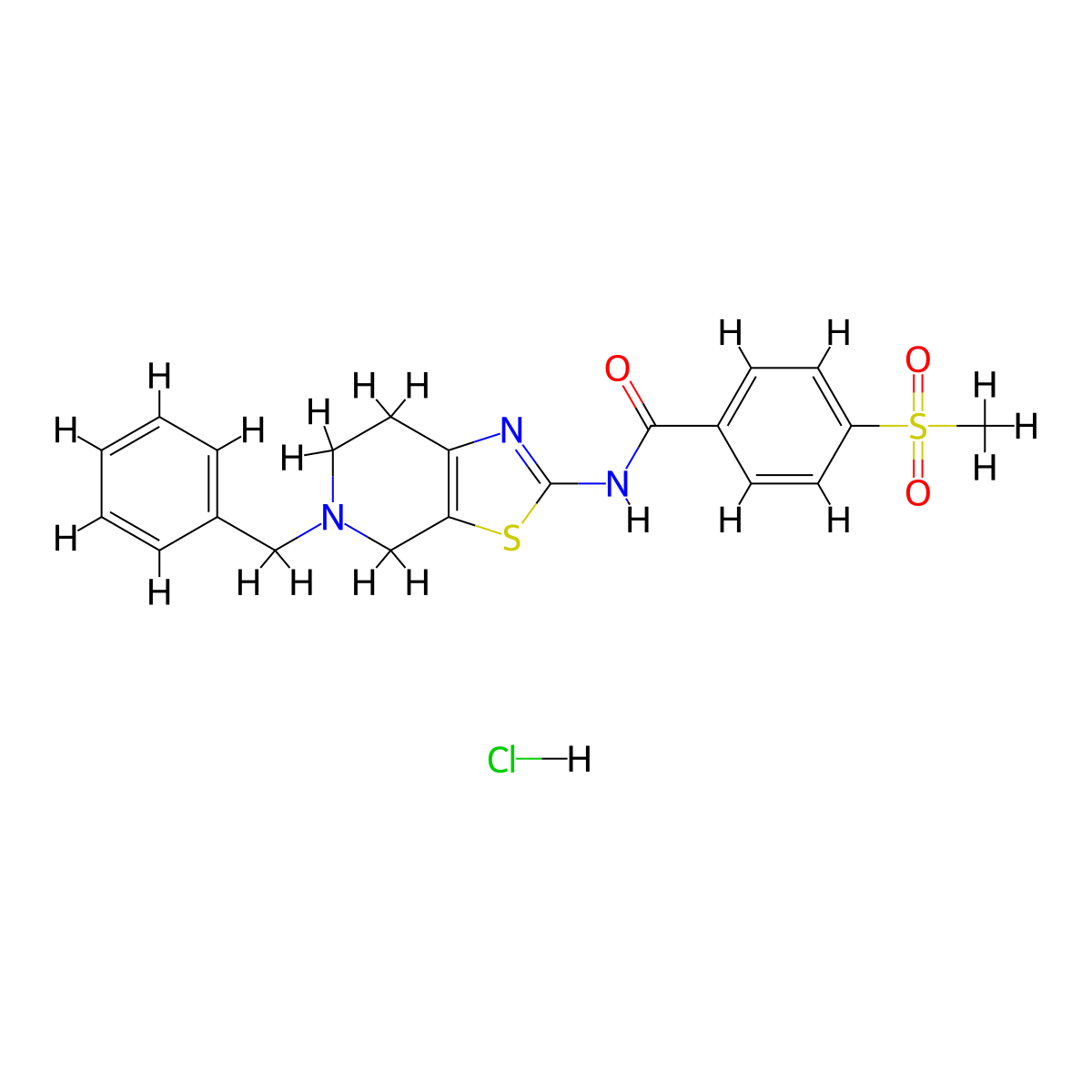 N-(5-benzyl-4,5,6,7-tetrahydrothiazolo[5,4-c]pyridin-2-yl)-4-(methylsulfonyl)benzamide hydrochloride molecular structure, CAS 1189441-46-0